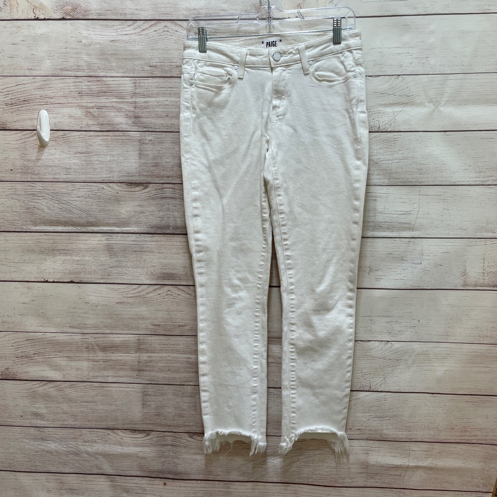 PAIGE SKYLINE ANKLE PEG PANTS IN‎ WHITE